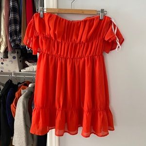 Lovers and friend red orange mini dress